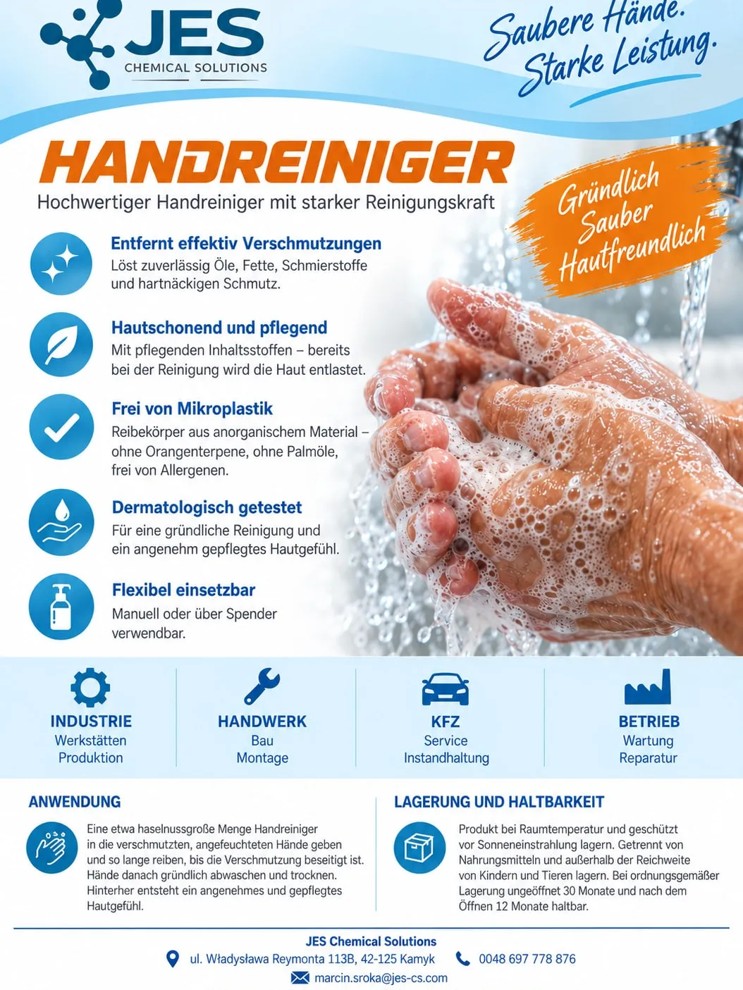 Technisches Datenblatt Handreiniger (Deutsch)